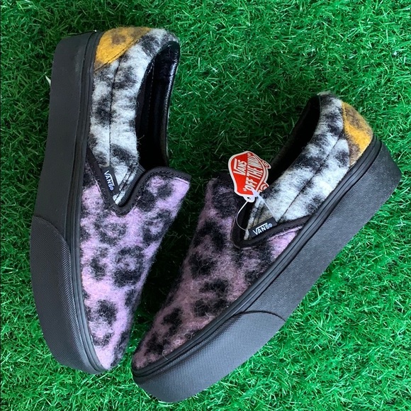 VANS CLASSIC SLIP ON PLATFORM MIX LEOPARD Multi/Bl - Picture 12 of 16